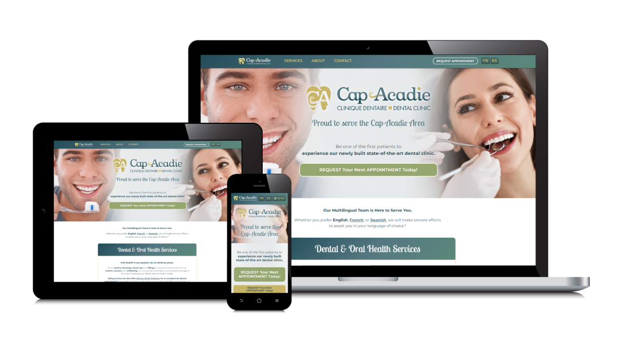 Clinique Dentaire Cap-Acadie Dental Clinic's New Website