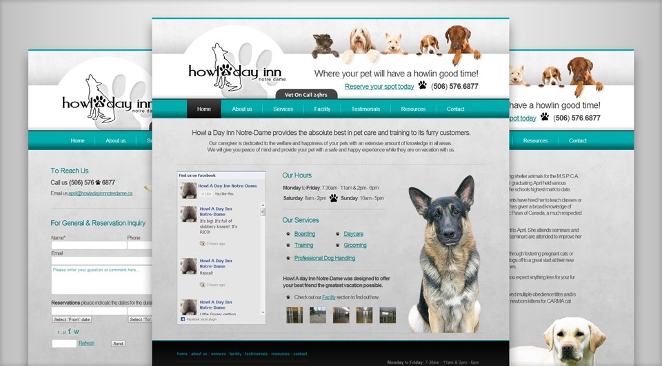 Une toute nouvelle expérience pour le site Web de Howl A Day Inn