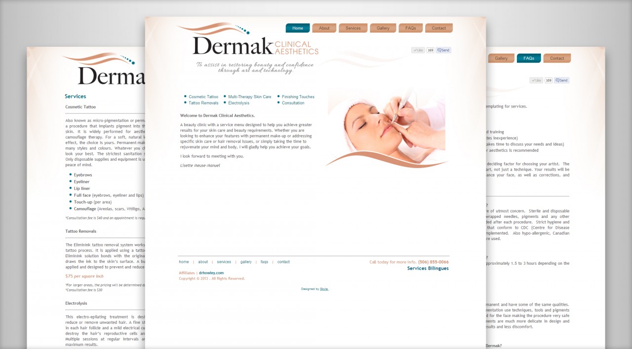 Dermark Clinical Aesthetics New Website Screenshot