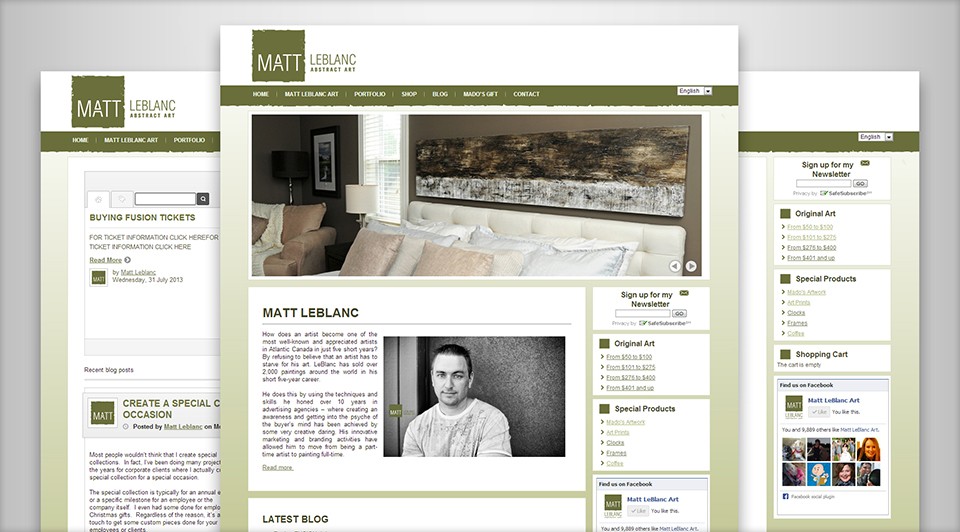 Matt LeBlanc Art's New Website Screenshot