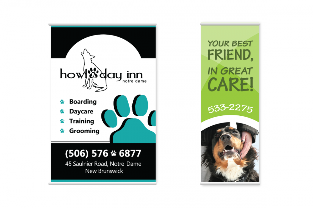 Howl A Day Inn Notre-Dame & Mel's Waggin' Tail Inn - Panneau extérieur et bannière verticale