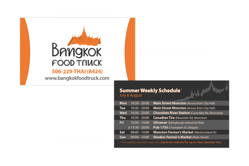 Bangkok Food Truck - Cartes d’affaires