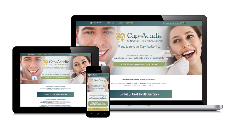 Clinique Dentaire Cap-Acadie Dental Clinic - site Web