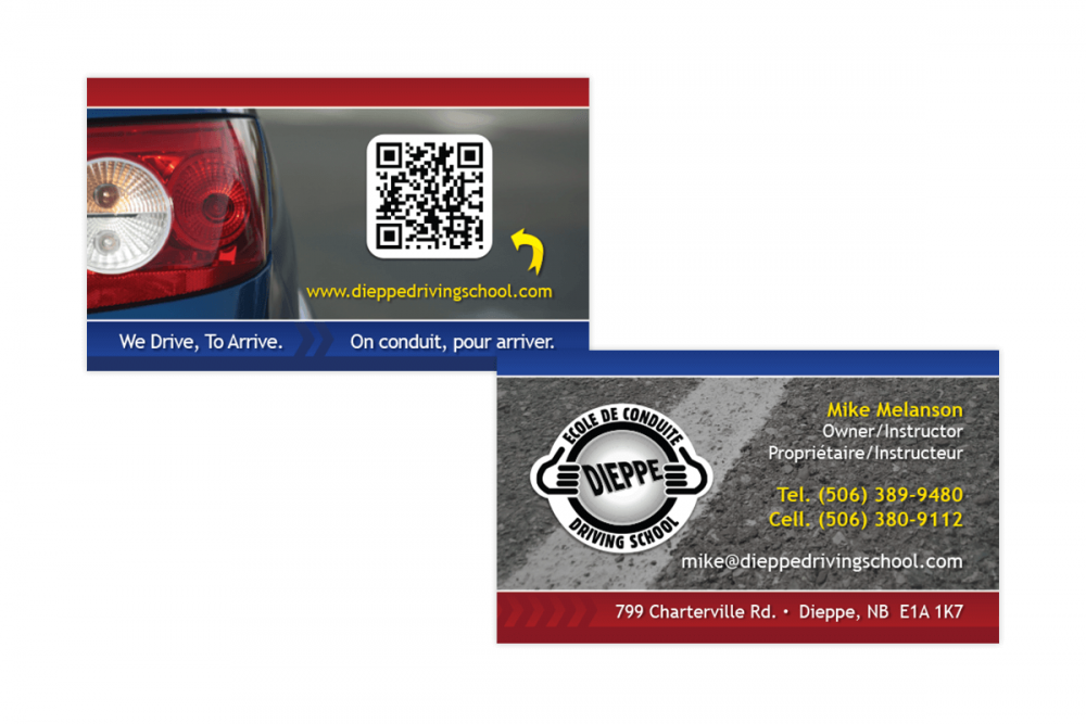 Dieppe Driving School - Business Card Dieppe Driving School - Business Card