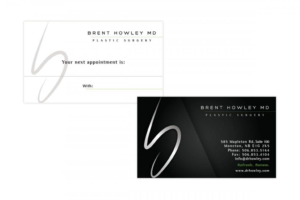 Dr. Howley, Plastic & Cosmetic Surgeon - Appointment Card Dr. Howley, Plastic & Cosmetic Surgeon - Appointment Card