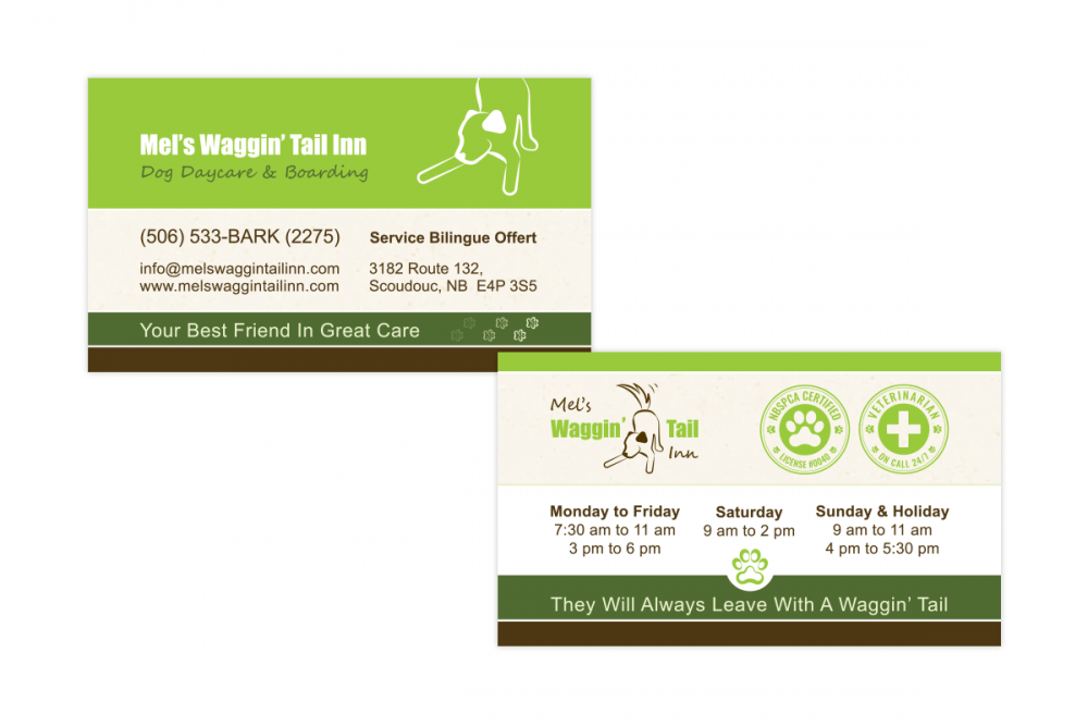 Mel's Waggin' Tail Inn - Business Card Mel's Waggin' Tail Inn - Business Card